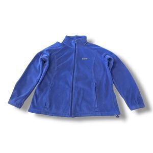 Columbia Fleece Jacket Full Zip Blue Outdoor Activewear Athleisure Women’s Sz 2X